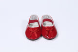 Ruby Red Slippers with Elastic Strap and Bow