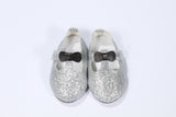 Silver Glitter T-Strap Shoes